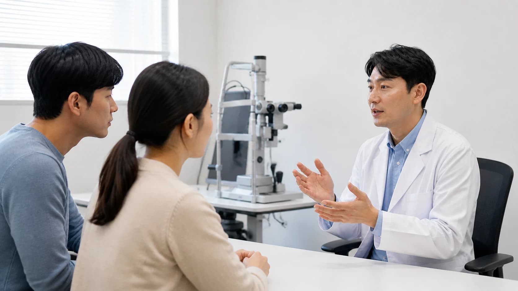 각막 도수 눈물막 안압 항목을 검사 목적과 함께 설명하는 인포그래픽