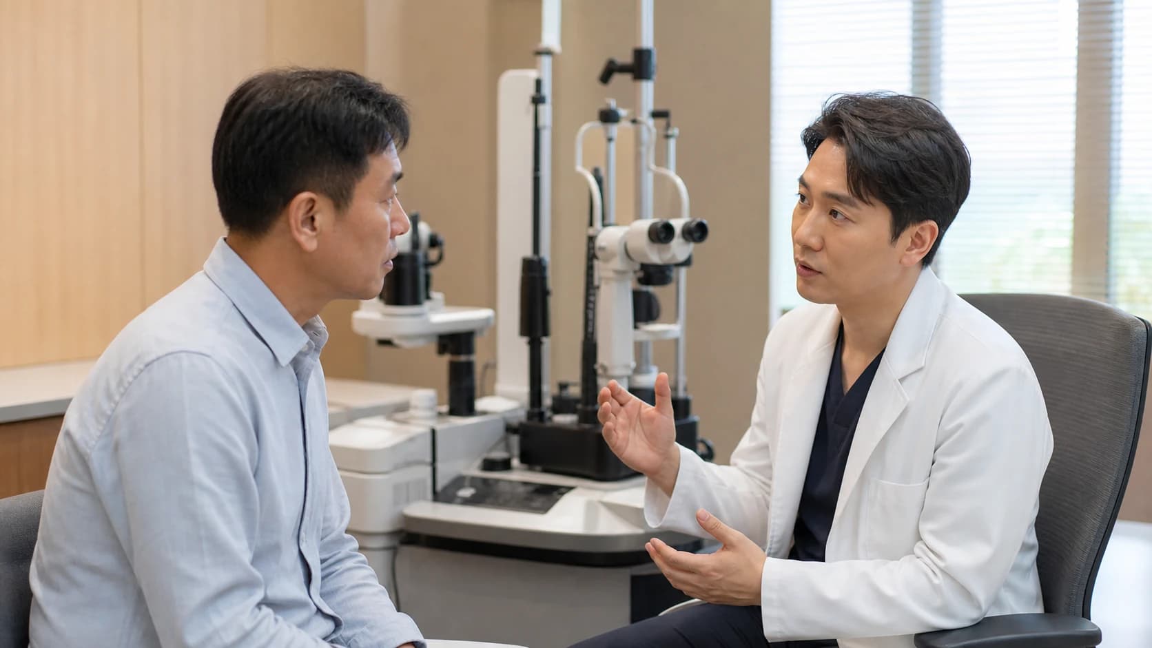 가스 주입 망막 시술 후 기압 변화 위험을 설명하는 그래픽