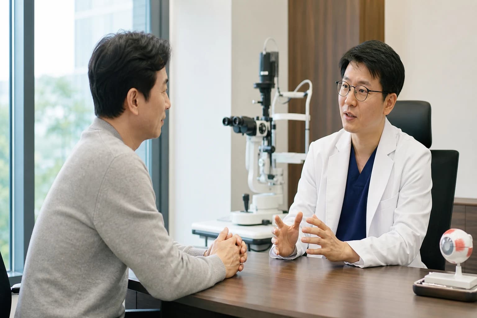 예약 시 여유로운 시간대를 문의하는 장면