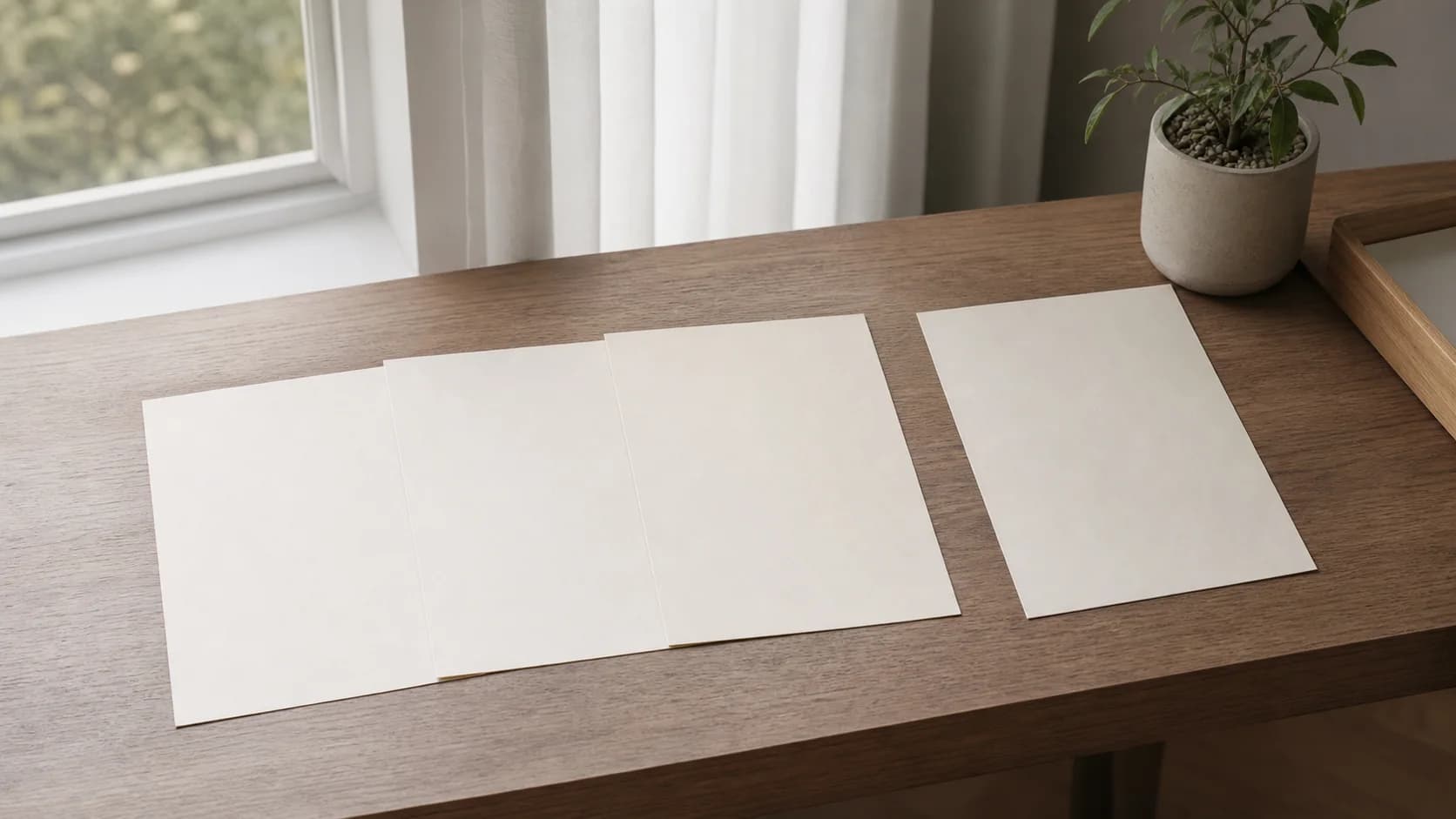 빈 종이를 나란히 놓고 첫 검사 장소의 비교 기준을 정리하는 장면
