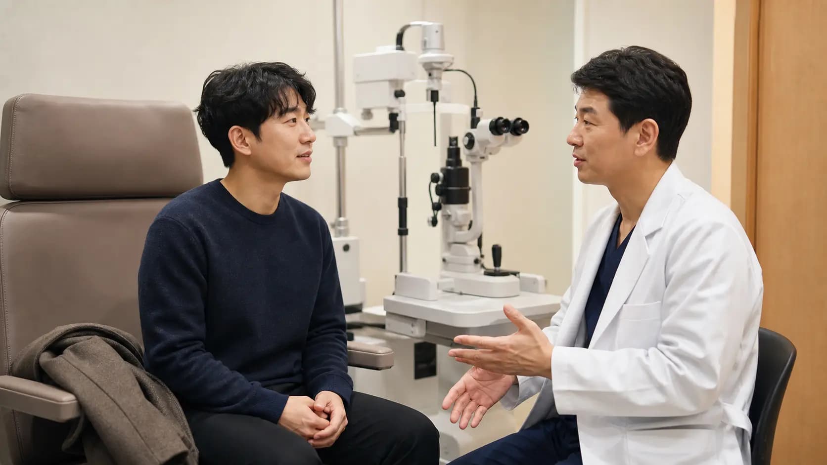 의료진과 진료 상담을 하는 모습