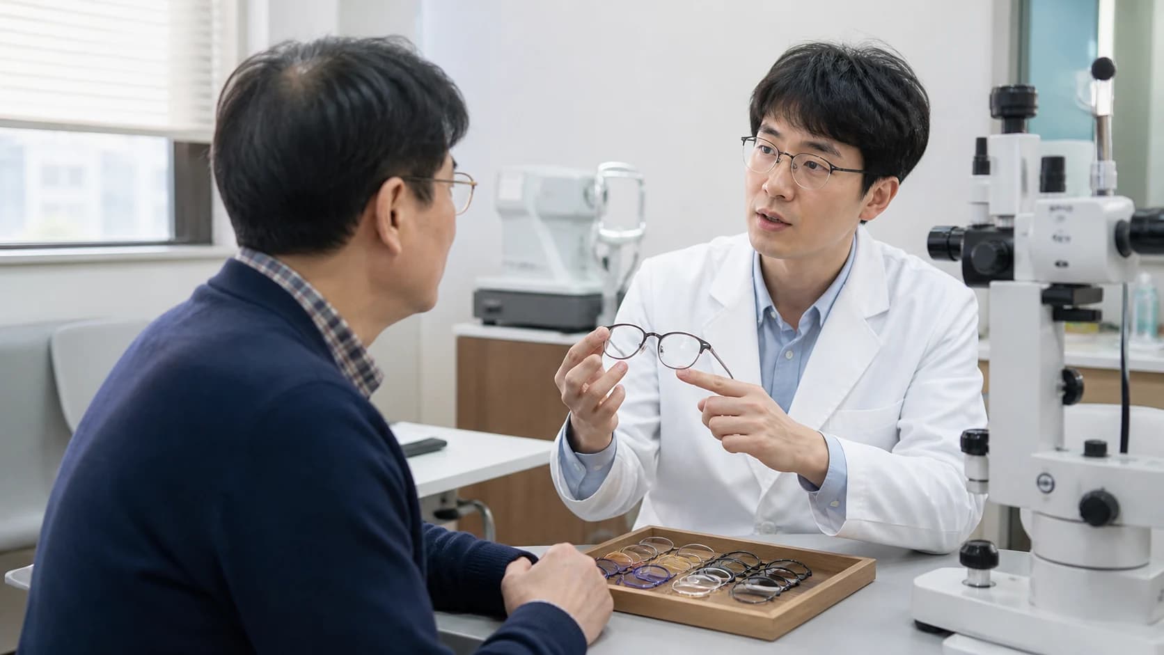 안경 상담 때 전할 생활 거리와 다초점 계단 적응 및 지속 증상 기준을 정리한 안내