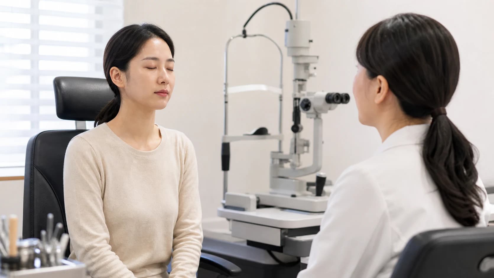 화면 휴식 중 눈을 천천히 완전히 감았다 자연스럽게 뜨는 순서