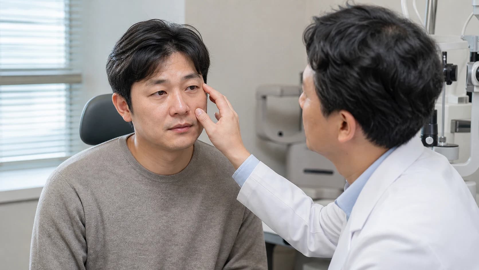 눈가 붓기의 시작 시점과 좌우, 노출, 동반 증상, 같은 조건 사진을 기록하는 여섯 항목