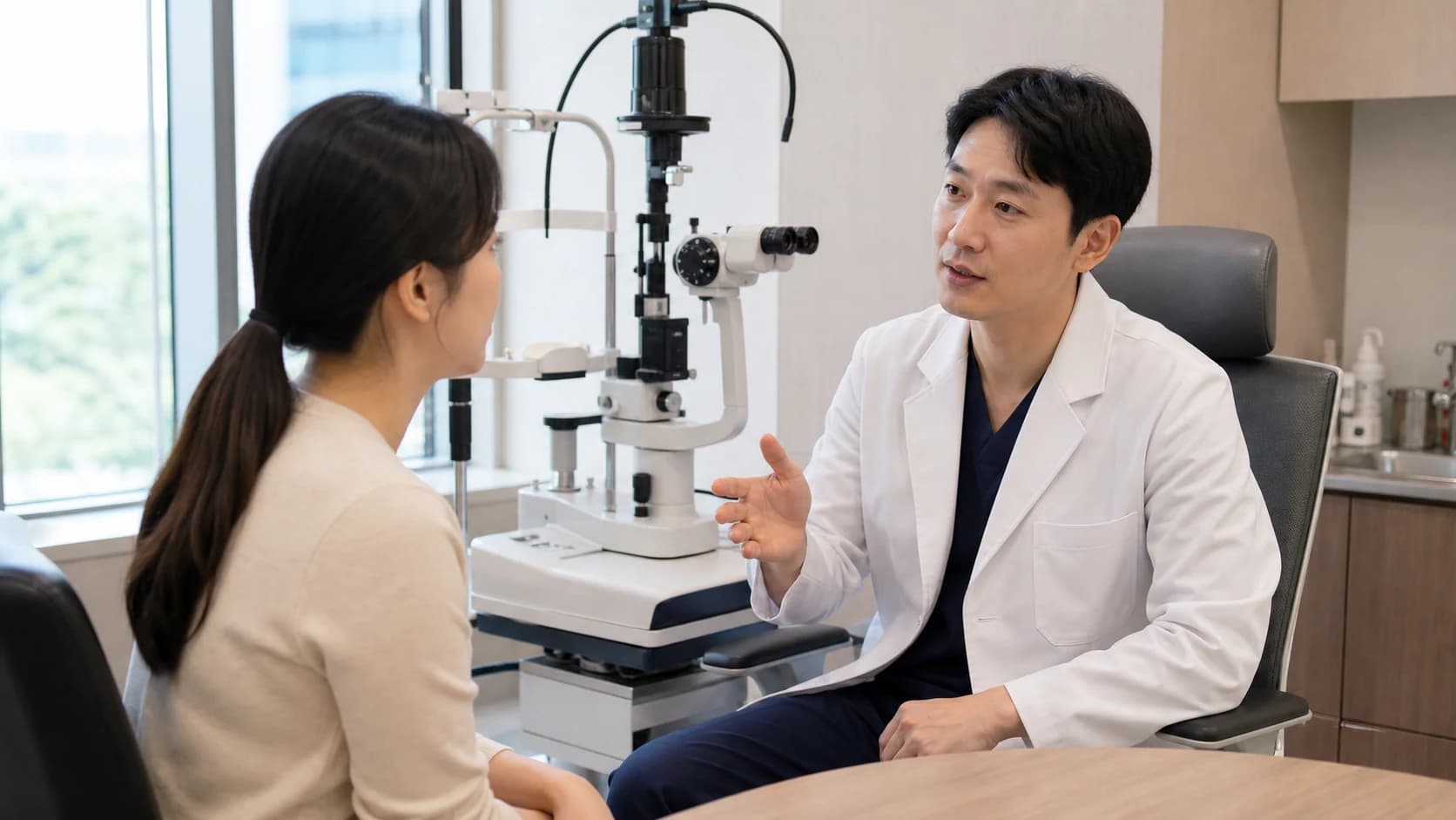 시력교정 수술명을 먼저 정하지 않고 눈 상태·생활 조건·검사 목적을 전달하는 표