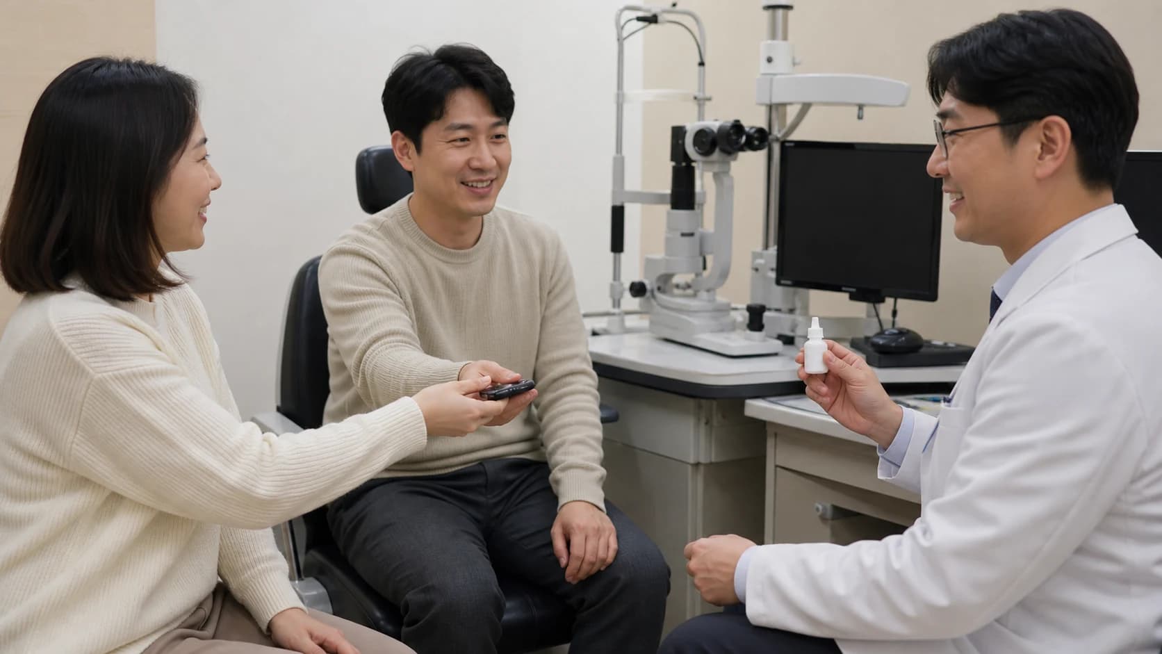 산동 이유와 예상 불편 운전 제한 및 안전한 귀가 방법을 점안 전에 확인하는 안내