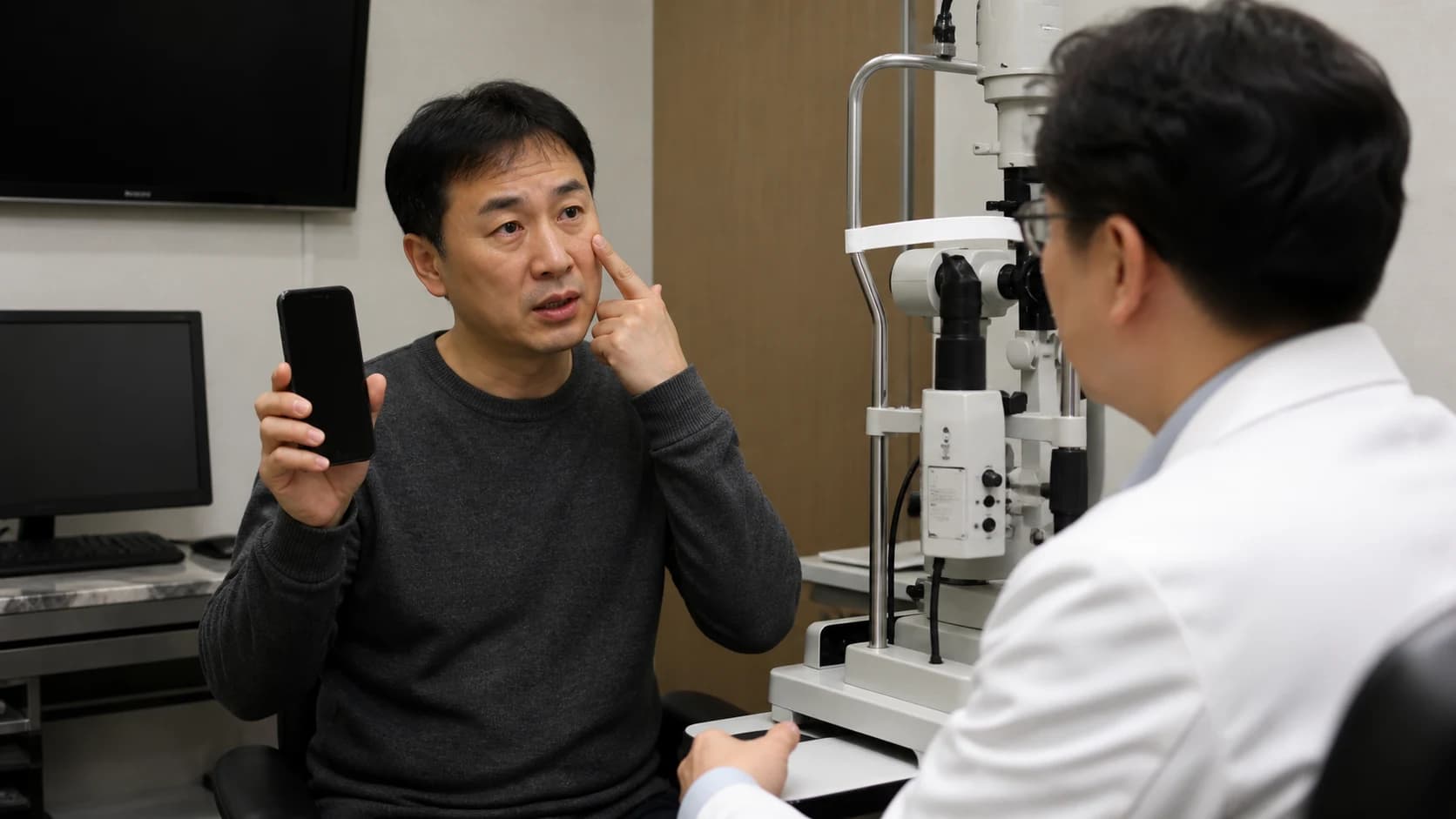 독서 화면 운전 렌즈 업무에서 어려운 장면과 진료실 질문을 정리한 안내