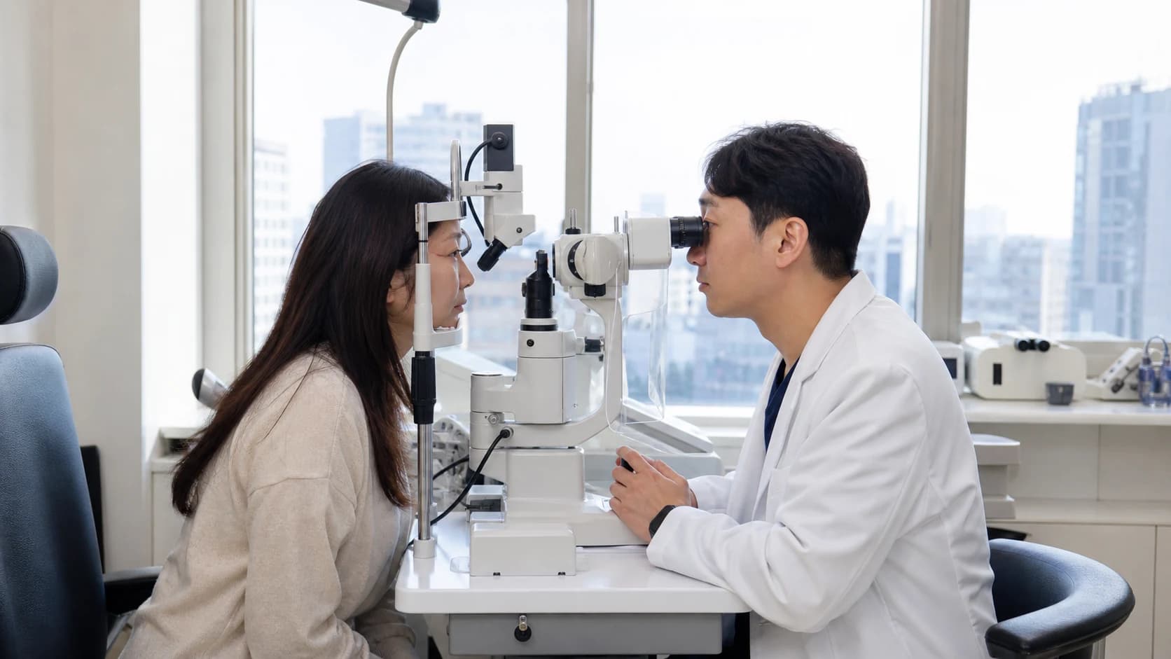 하늘안과 첫 방문 문의 전에 목적과 급한 증상 렌즈 눈 이력 및 산동 귀가 계획을 정리한 안내