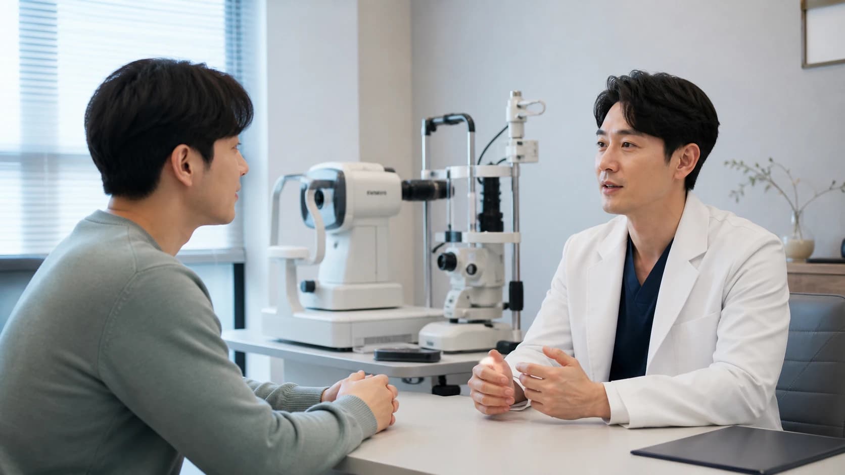 안경 의존 변화와 생활 편의 같은 장점을 건조 후광 업무 제약 추가 관리 부담과 함께 대조한 표