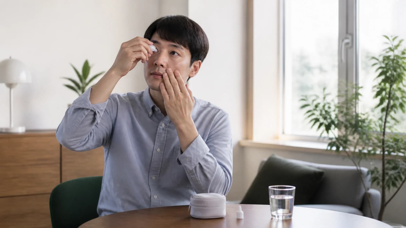 나안 교정 양안과 측정 시점의 시력 조건을 건조 후광 복시 대비와 생활 영향에서 분리한 표