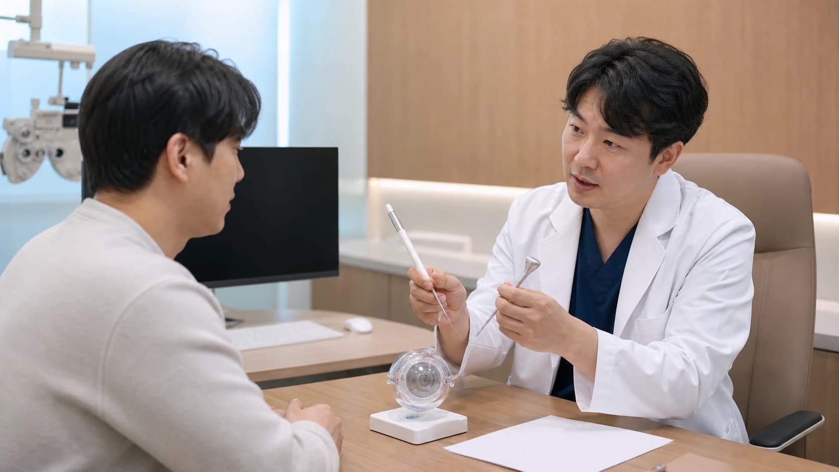 각막 교정과 모노비전과 수정체 수술의 서로 다른 경로