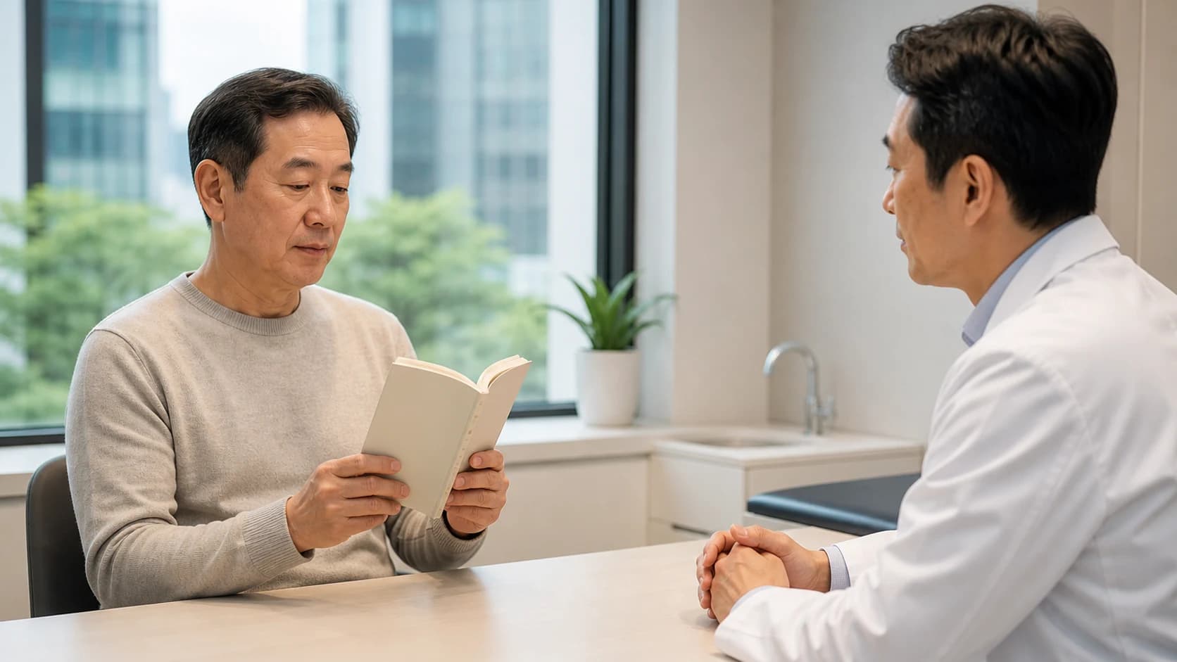 노안 검사의 문진·시력·검사 결과를 다음 행동과 연결하는 구조