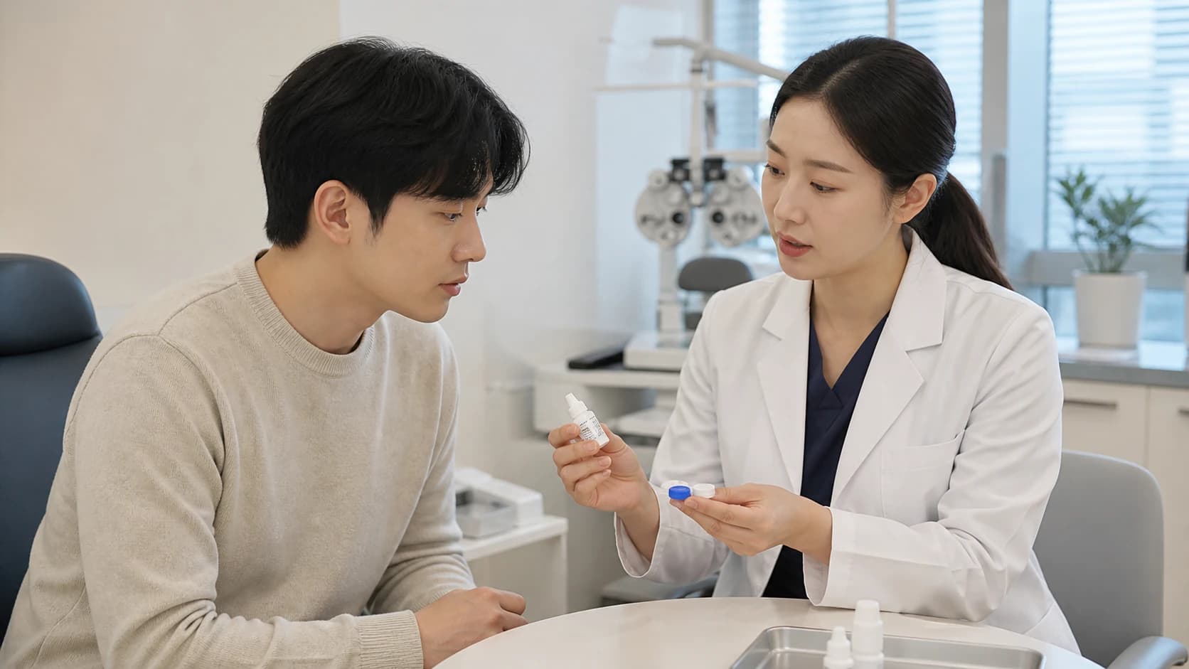 콘택트렌즈 중단 이력과 반복 각막 측정값의 일치를 확인하는 기준