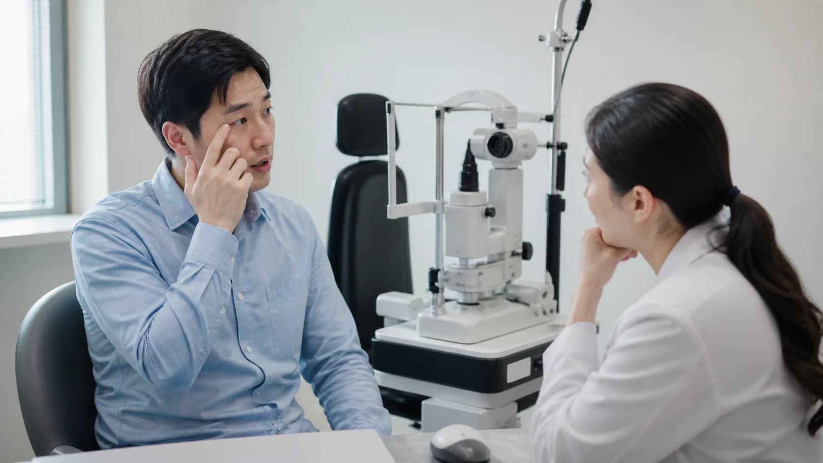 사전검사 뒤 달라진 눈 증상·몸 상태·약물과 렌즈 이력을 다시 알리는 기준