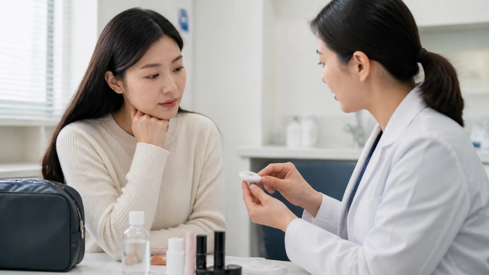 일반 진료 검사일 수술일의 화장 식사 약 지침을 분리하는 도해