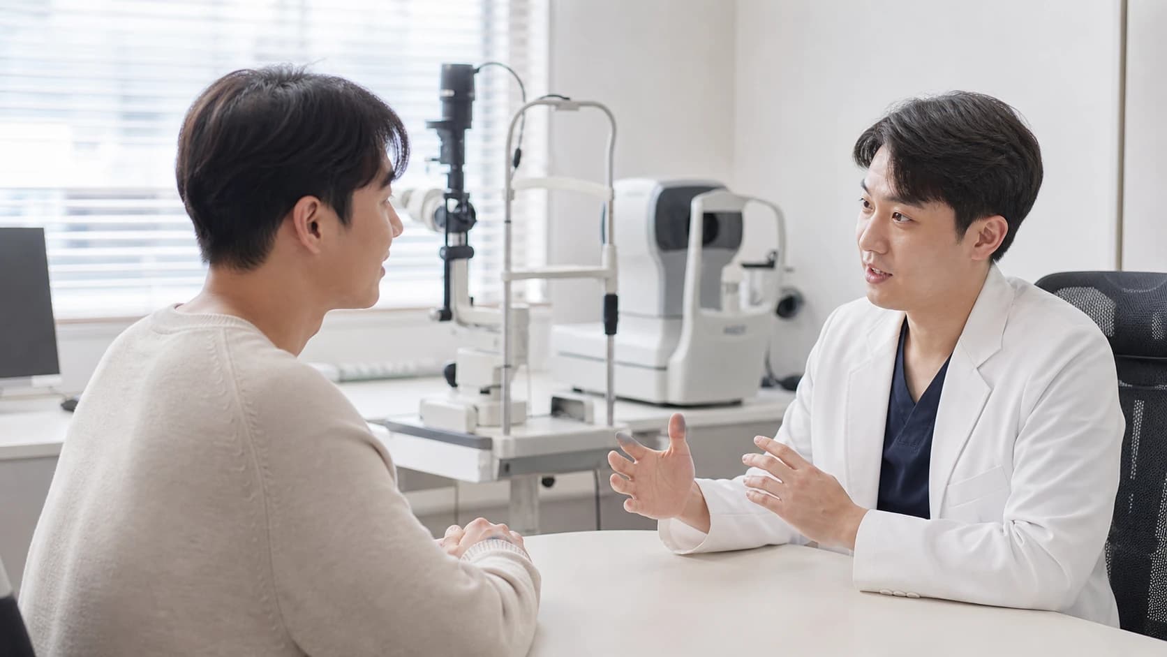 시각기능 증상방향 처방이행 노출사건 경과소견을 매일 확인하는 정보 도해