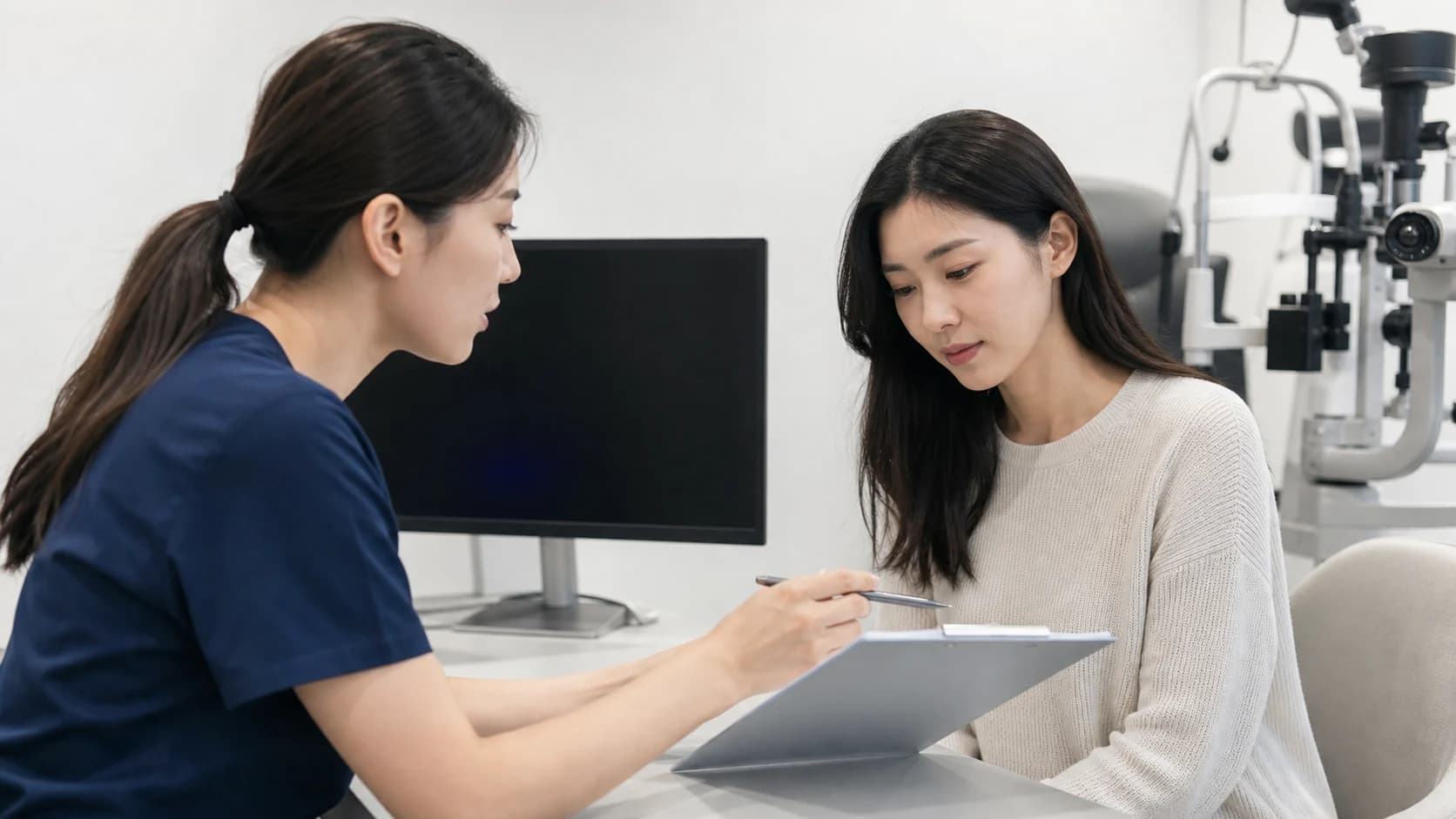 라식 검사 뒤 적합 조건부 재검 선행관리 다른 방법 보류 비진행 인원과 이유를 세는 정보 도해