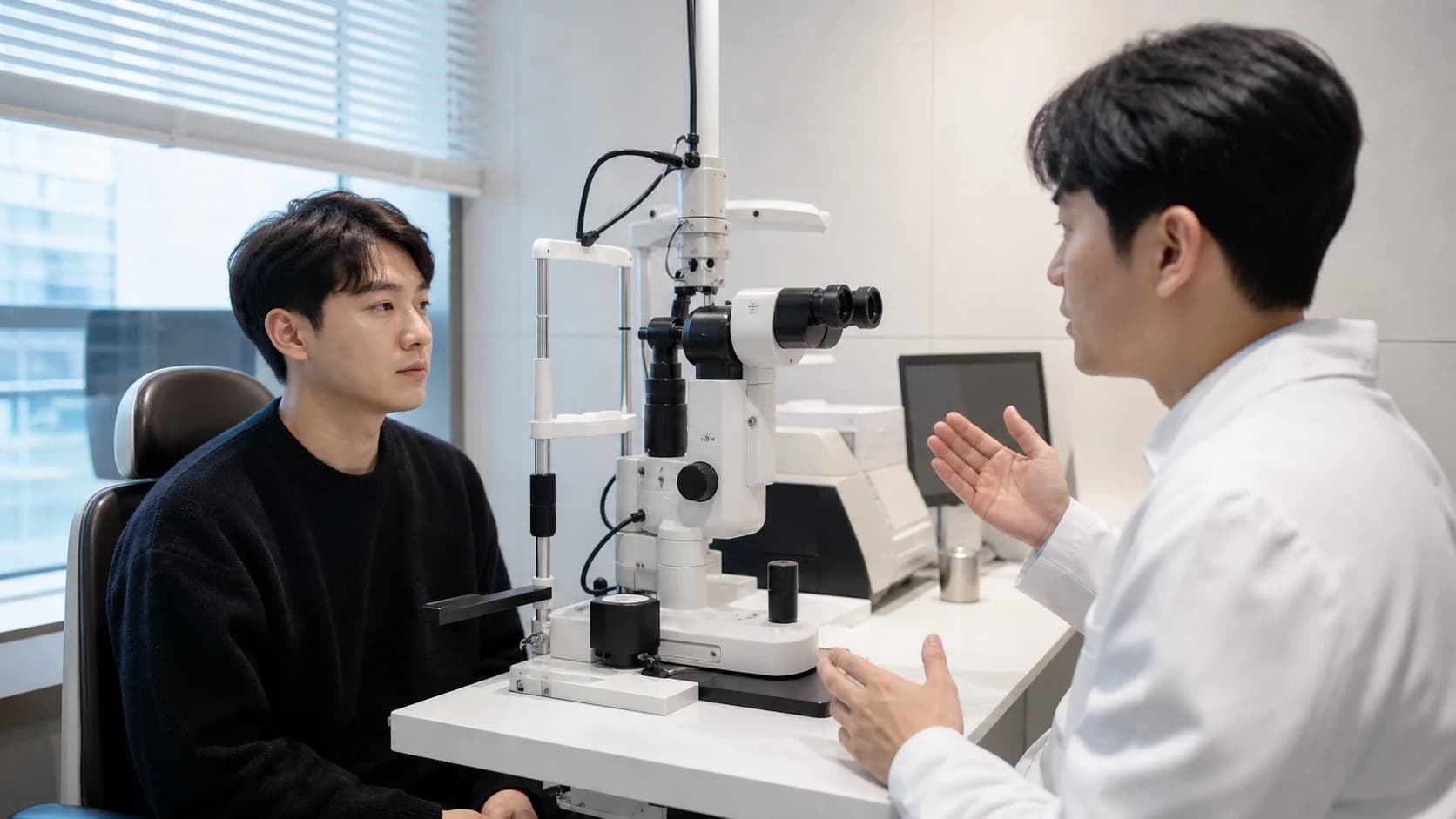 라식의 잔여 교정 새 증상 염증 감염 절편 시력 손실 추가 검사 점안 처치를 함께 세는 정보 도해