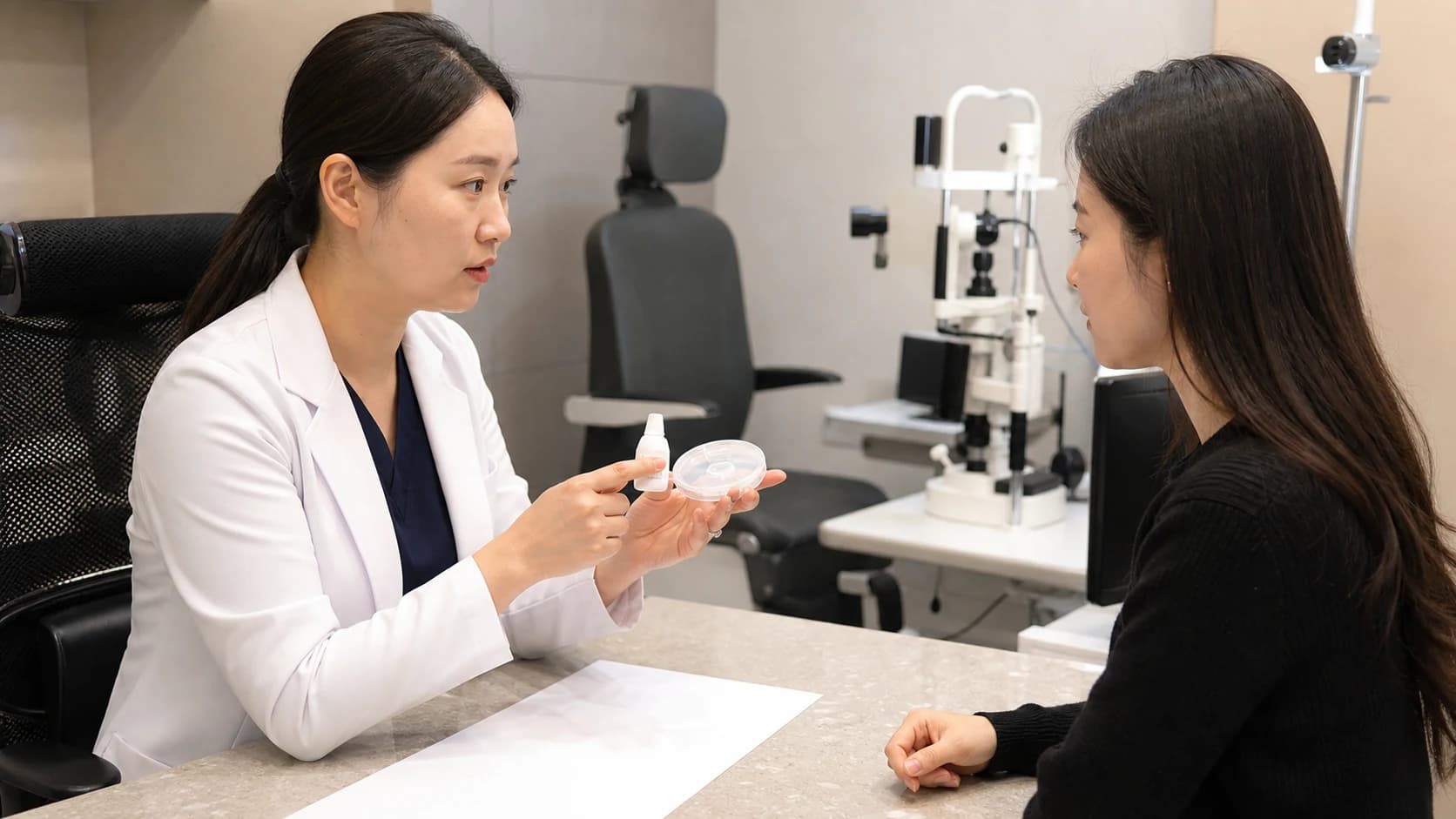 라섹 퇴실 시 점안 약 보호렌즈 생활 노출 증상 연락 경과 진료의 목적 유지 조건 이탈 대응을 인계하는 정보 도해