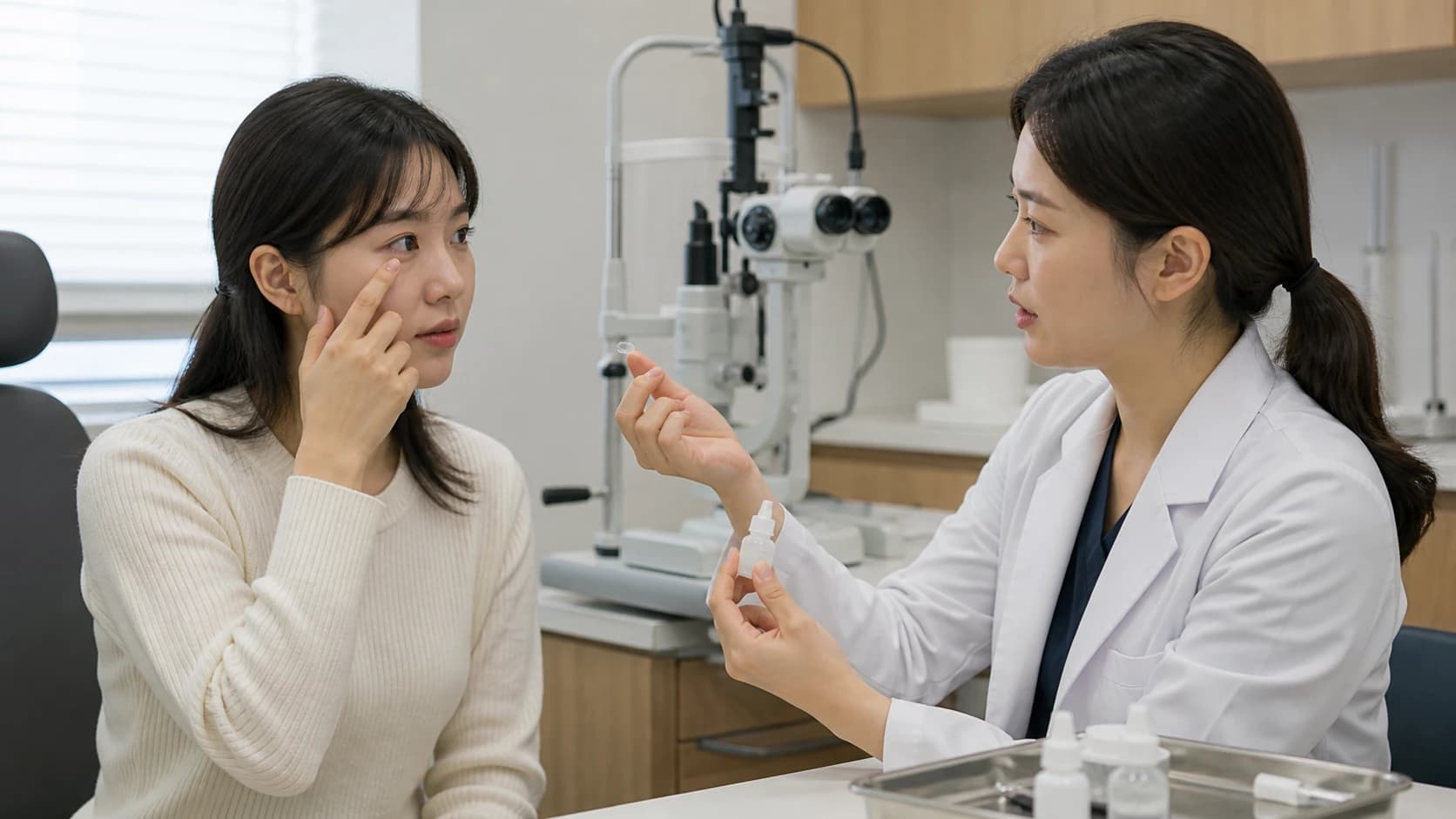 라섹 뒤 오른눈 왼눈의 시각 불편 점안 보호렌즈 생활 기능을 호전 유지 반전 새로움 차이 확대로 비교하는 정보 도해