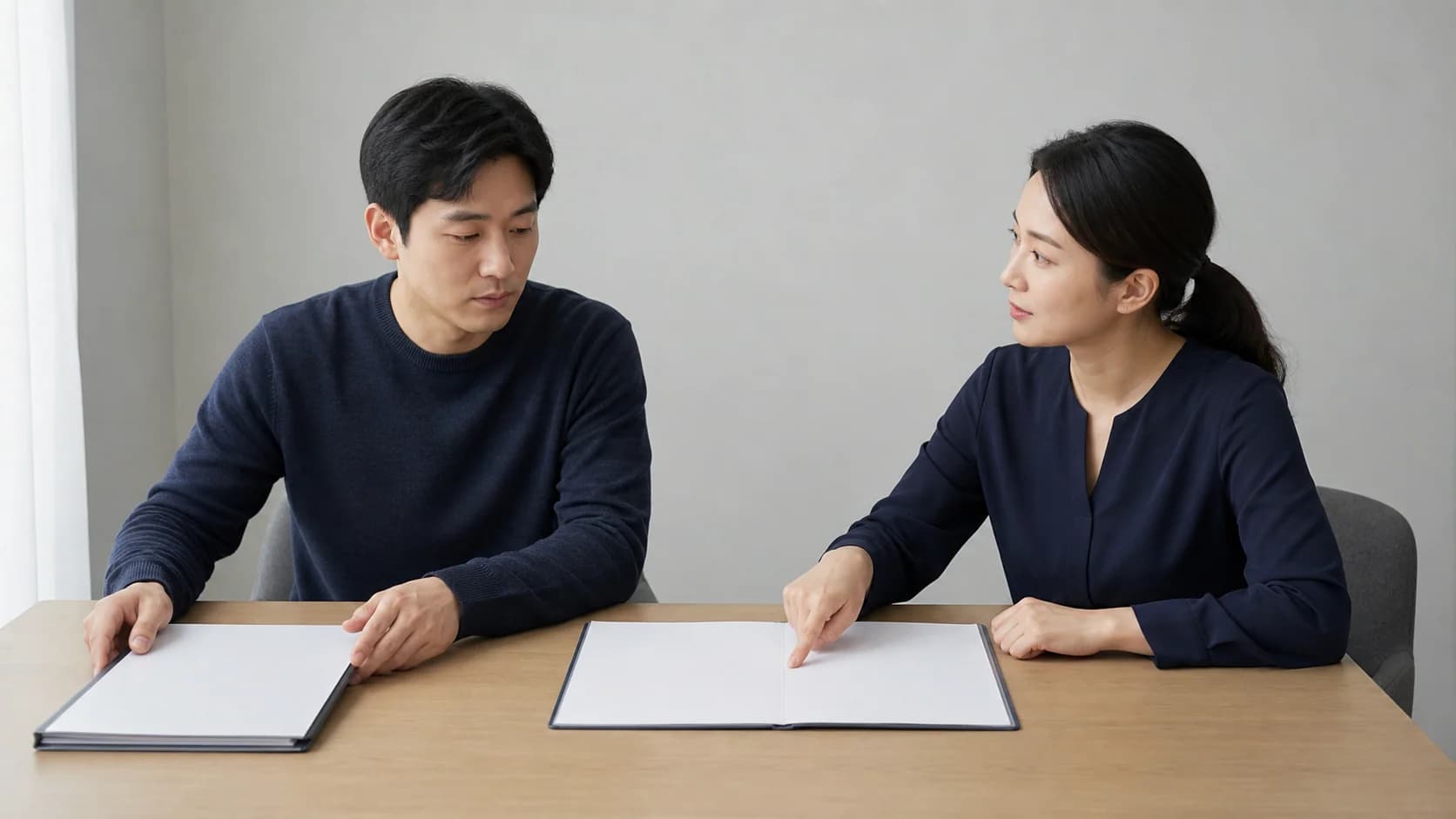 다른 사람의 사례 자료를 개인 상담 자료와 분리해 두는 장면