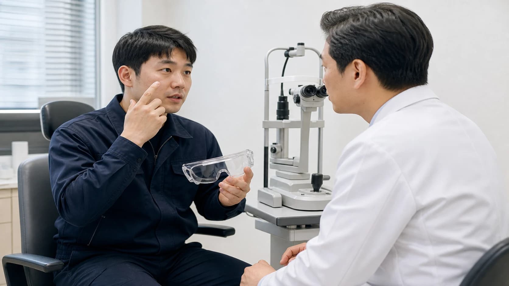 눈 이물감을 다섯 사건 유형으로 구분하는 안전 분기 도해