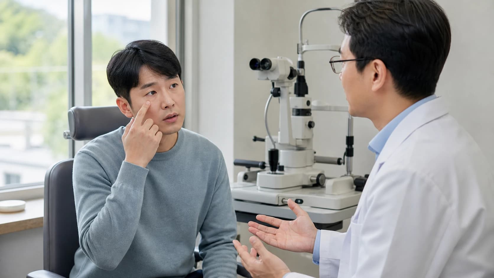 시력 변화의 여섯 결과 유형 비교 도해