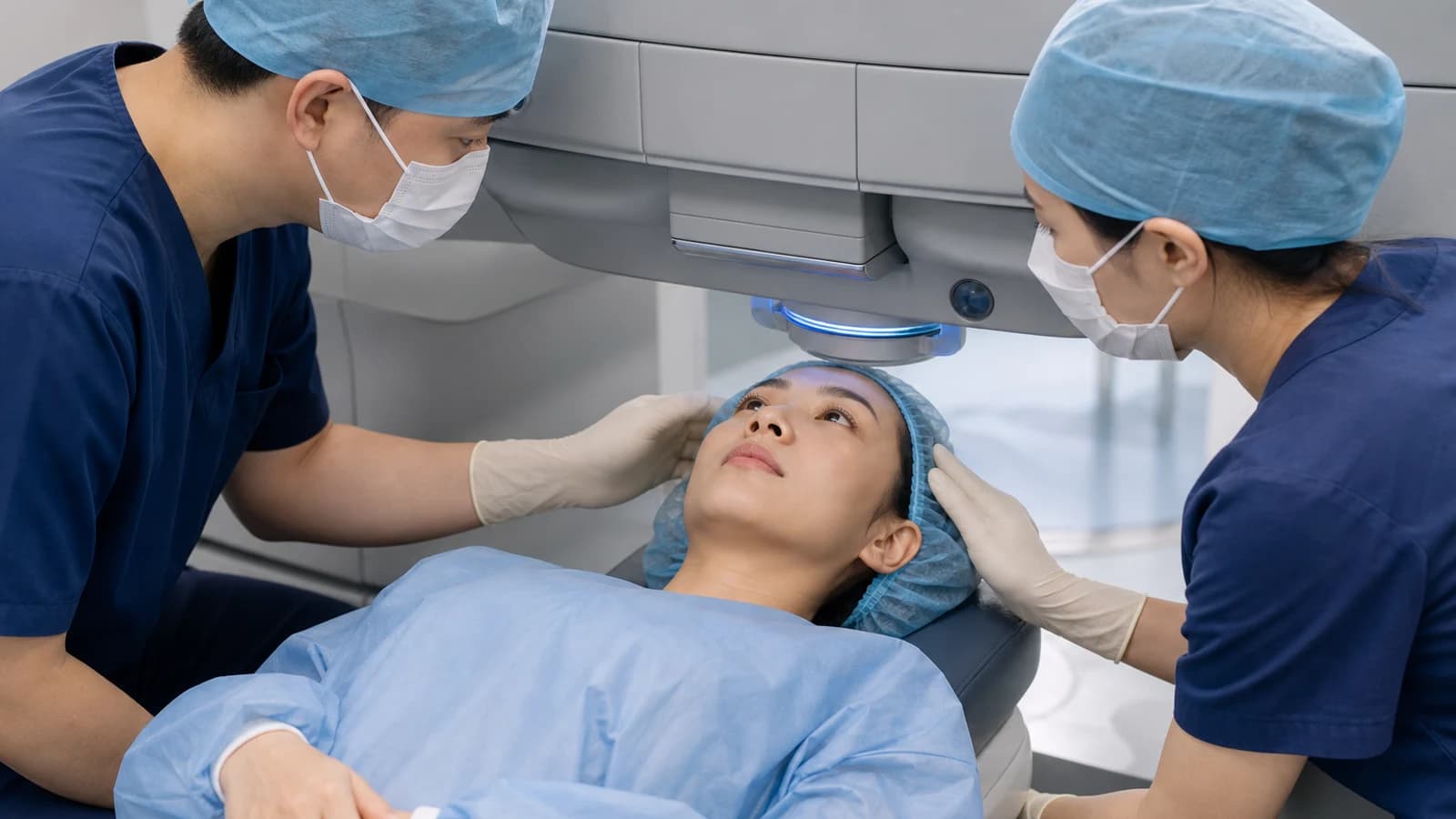 각막 절개를 최소화한 시력교정 원리를 보여주는 개략도