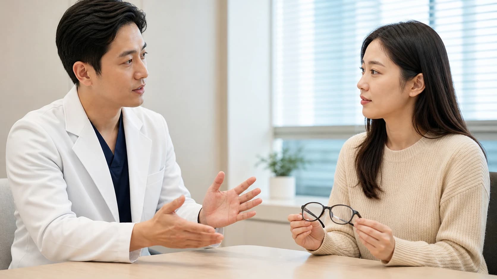 스마일과 라섹의 서로 다른 원리를 구분하는 도해
