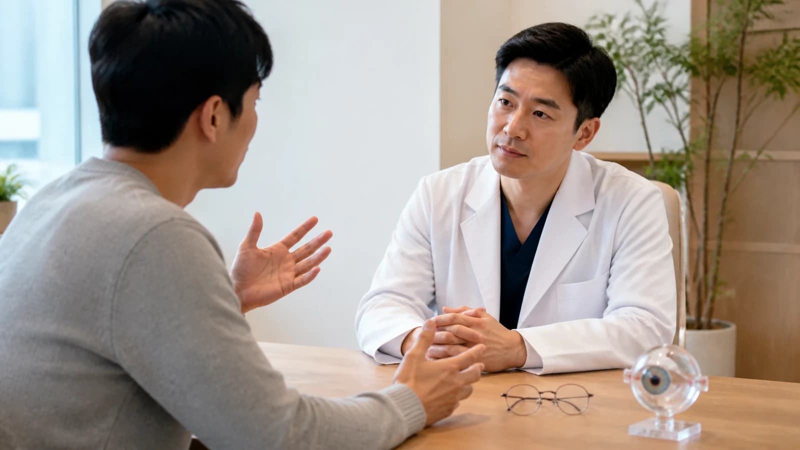 막연한 인상 대신 구체적인 질문으로 병원 선택 기준을 확인하는 구성