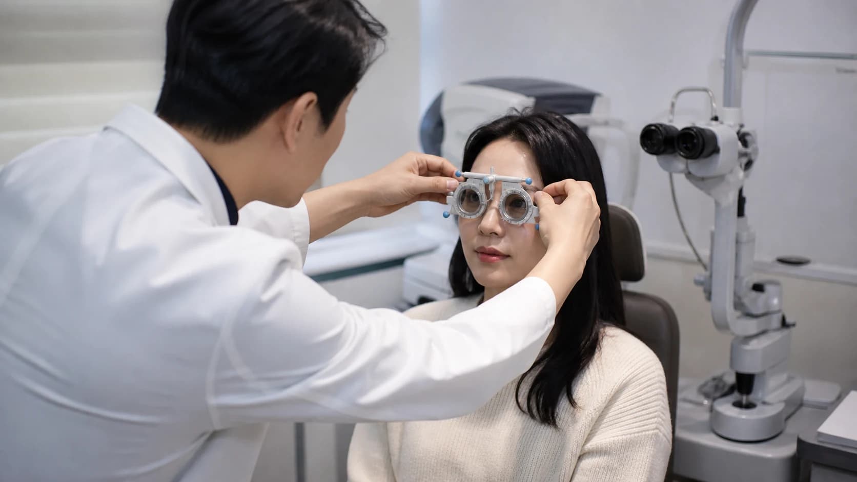 원거리 담당 눈과 근거리 담당 눈 및 수술 전 적응 시험